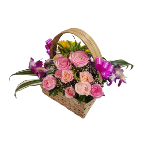 Square Bamboo Mat Flower Basket