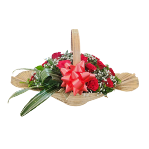 Red Rose Handle Basket