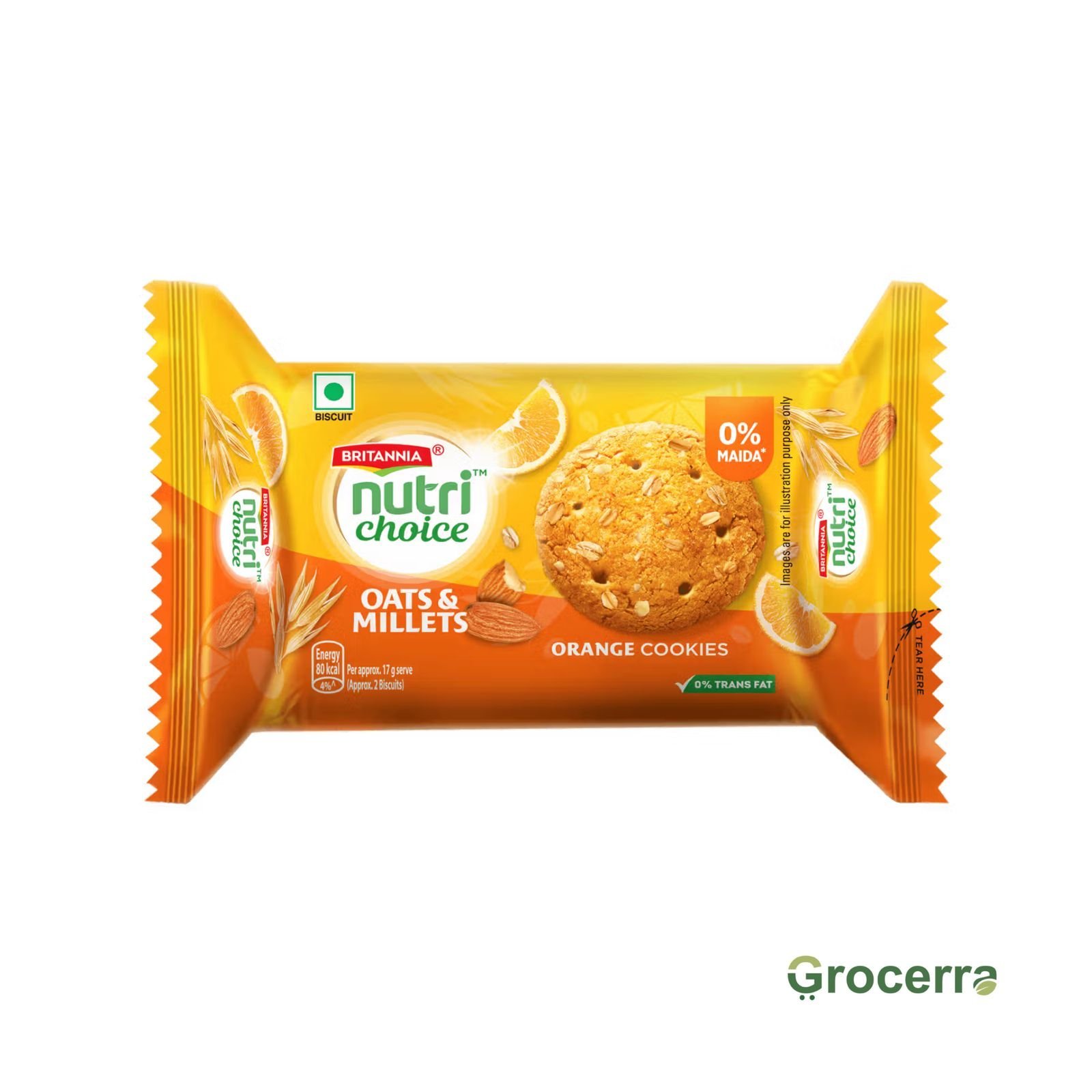 Britania Nutri Choice Oats & Millets Orange Cookies 66.6gms