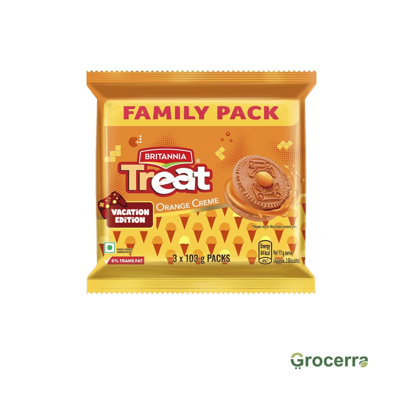 Britania Treat Orange Creme 309gms