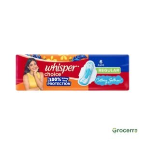 Whisper Choice Sanitary Pads with Wings Regular Cottony Softness 6 Pads