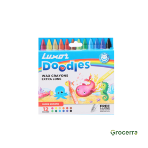 Luxor Doodles Wax Crayons Extra Long 12 Shades
