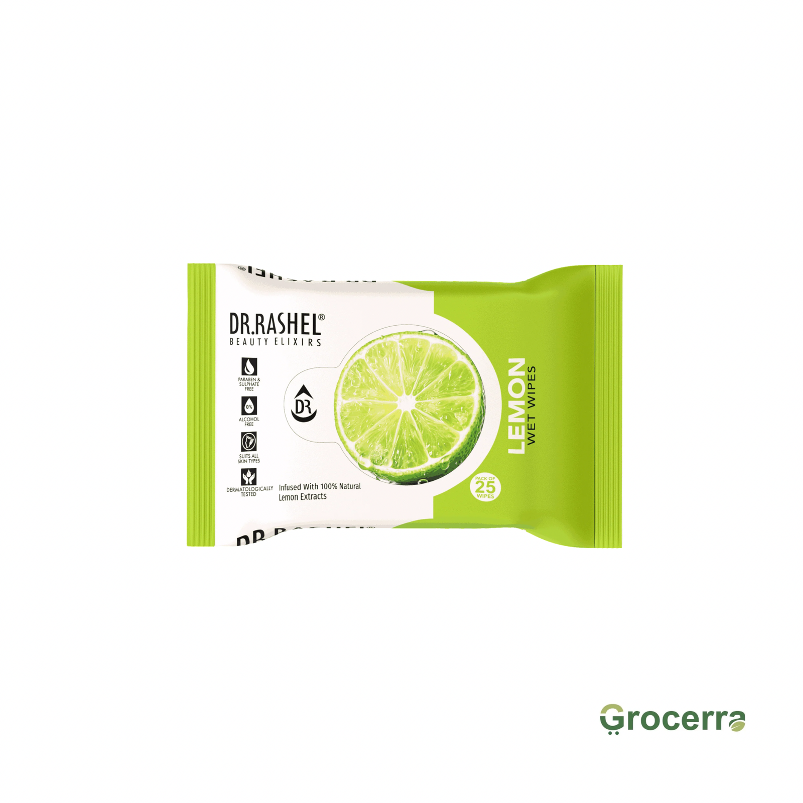 Dr.Rashel Beauty Elixirs Wet Wipes 100% Infused With Natural Lemon Extracts 25 Wipes